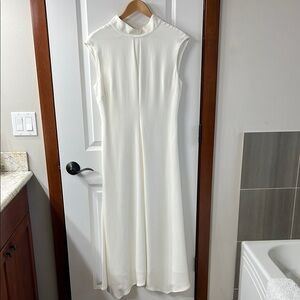 REISS  LIVVY OPEN BACK MIDI DRESS IN TEAL